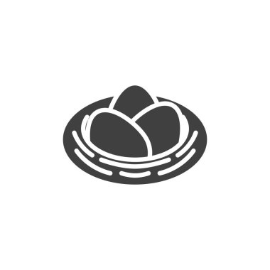 Nest with eggs vector icon. filled flat sign for mobile concept and web design. Easter eggs nest glyph icon. Symbol, logo illustration. Vector graphics