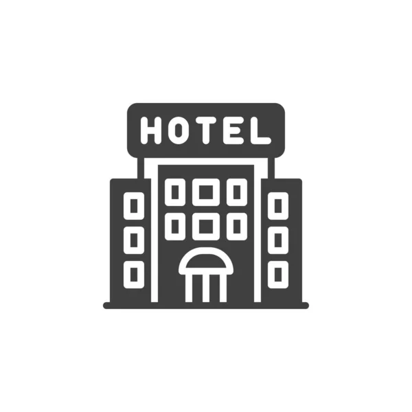 Hotel building vector icon. filled flat sign for mobile concept and web design. Hotel glyph icon. Symbol, logo illustration. Vector graphics