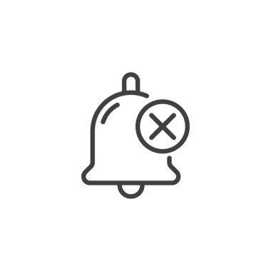 Sound silent mode line icon. Bell and cross linear style sign for mobile concept and web design. Volume mute notice outline vector icon. Symbol, logo illustration. Vector graphics