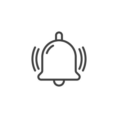 Alarm bell notice line icon. linear style sign for mobile concept and web design. Notification bell ringing outline vector icon. Symbol, logo illustration. Vector graphics