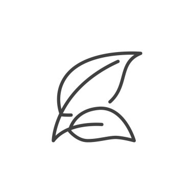 Tree leaves line icon. linear style sign for mobile concept and web design. Two leaves outline vector icon. Ecology, bio symbol, logo illustration. Vector graphics
