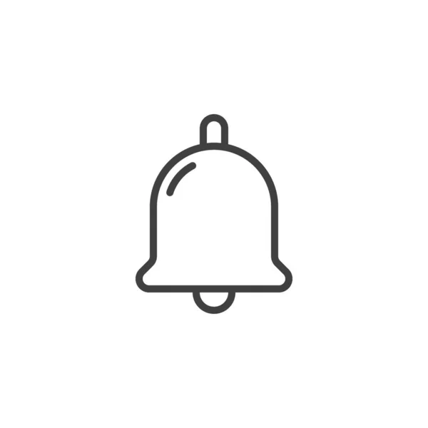 Ikona Dzwonka Powiadamiającego Liniowy Znak Stylu Dla Mobilnej Koncepcji Projektowania — Wektor stockowy