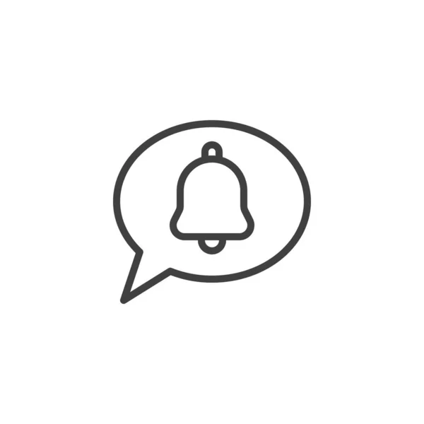 Chat Mensagem Ícone Linha Aviso Sinal Estilo Linear Para Conceito — Vetor de Stock
