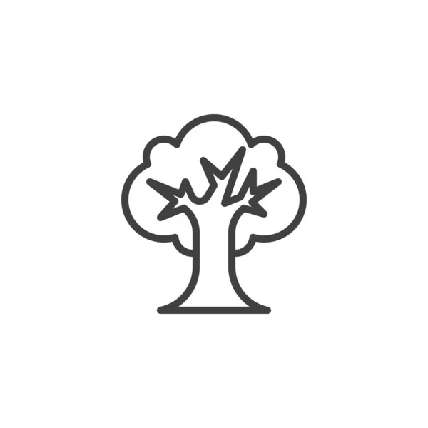 Oak Tree Line Icon Linear Style Sign Mobile Concept Web — Stockový vektor