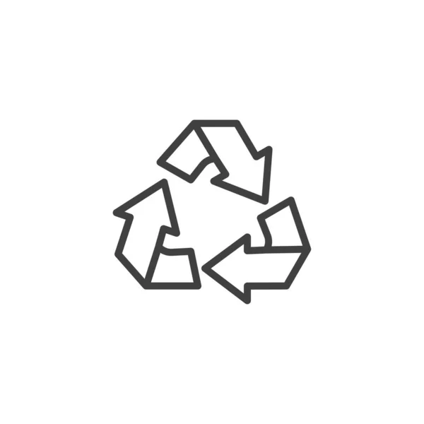 Recycling Pijlen Lijn Pictogram Lineair Stijlteken Voor Mobiel Concept Webdesign — Stockvector