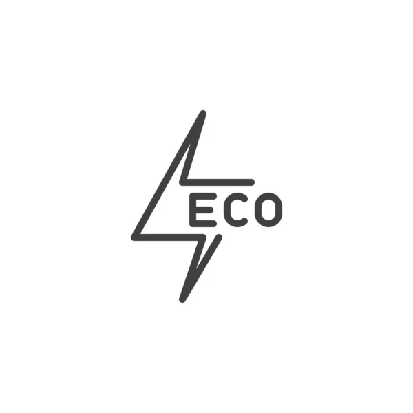 エコエネルギー線のアイコン モバイルコンセプトとウェブデザインのためのリニアスタイルのサイン エコライトニングアウトラインベクトルアイコン シンボル ロゴイラスト ベクトルグラフィックス — ストックベクタ