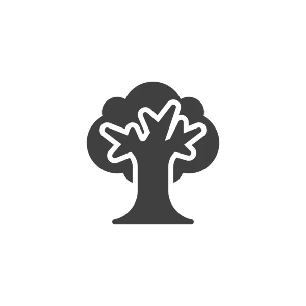 Ikona Vektoru Dubového Stromu Vyplněný Plochý Znak Pro Mobilní Koncept — Stockový vektor