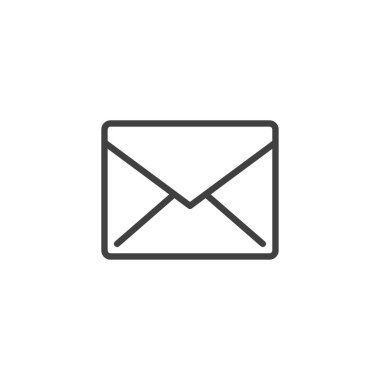 E- posta ileti satırı simgesi. Mobil konsept ve web tasarımı için doğrusal biçim işareti. Zarf posta ana hatları vektör simgesi. Sembol, logo çizimi. Vektör grafikleri