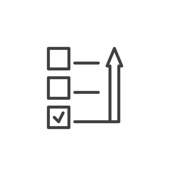 Prioritaire Taak Checklist Lijn Pictogram Lineair Stijlteken Voor Mobiel Concept — Stockvector