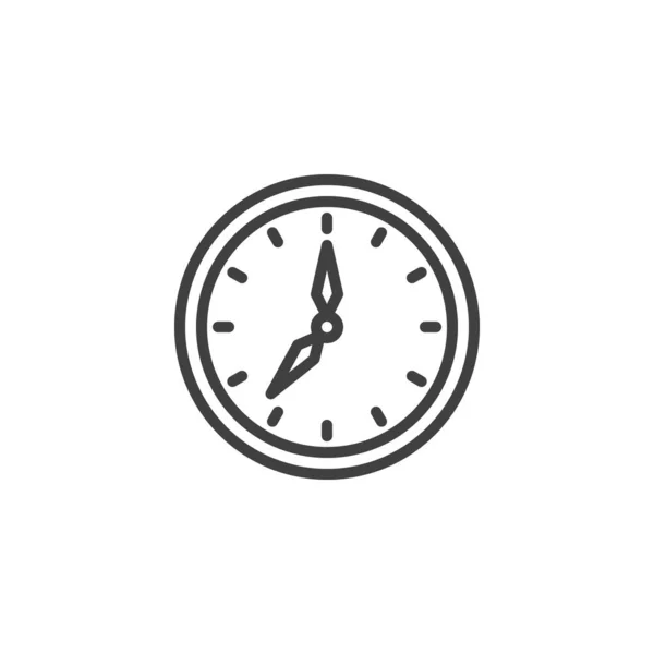 时钟时间线图标 移动概念和网页设计的线性风格标志 圆钟轮廓矢量图标 标识插图 矢量图形 — 图库矢量图片