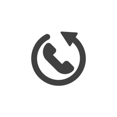 Vektör simgesini geri çağır. Mobil konsept ve web tasarımı için düz tabela. Kabartma simgesini geri çağır. Sembol, logo çizimi. Vektör grafikleri