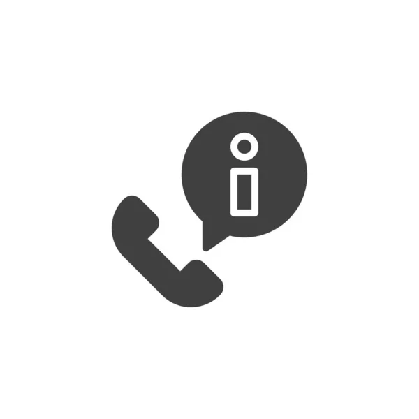 Téléphone Information Appel Icône Vectorielle Combiné Avec Panneau Plat Rempli — Image vectorielle