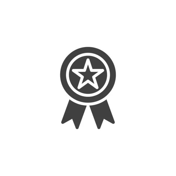 Odznak Ikonou Hvězdného Vektoru Vyplněný Plochý Znak Pro Mobilní Koncept — Stockový vektor