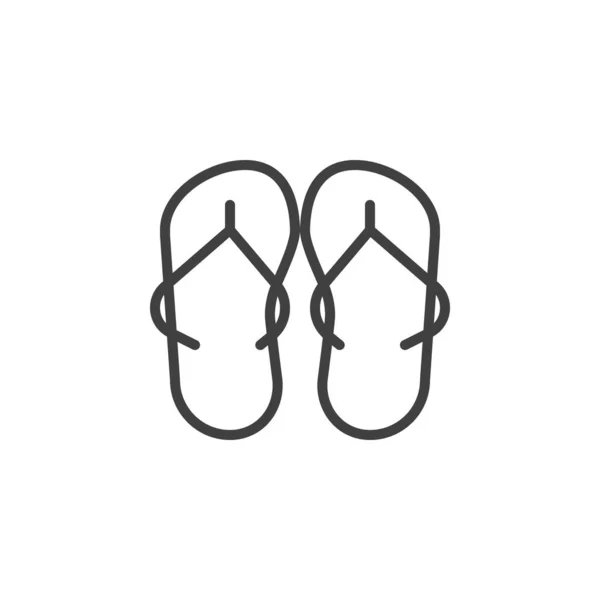フリップフロップラインアイコン モバイルコンセプトとウェブデザインのためのリニアスタイルのサイン 夏の履物の輪郭ベクトルのアイコン シンボル ロゴイラスト ベクトルグラフィックス — ストックベクタ