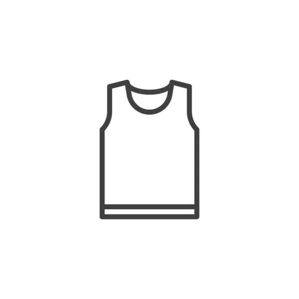 Sleeveless Shirt Lijn Icoon Lineair Stijlteken Voor Mobiel Concept Webdesign — Stockvector