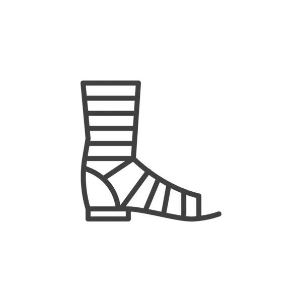 Ikon Jalur Sandal Gladiator Tanda Gaya Linier Untuk Konsep Mobile - Stok Vektor