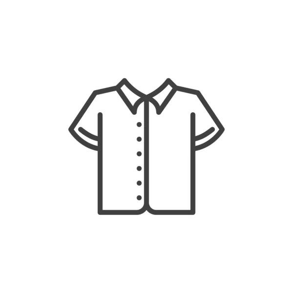 半袖シャツラインのアイコン モバイルコンセプトとウェブデザインのためのリニアスタイルのサイン メンズシャツアウトラインベクトルアイコン シンボル ロゴイラスト ベクトルグラフィックス — ストックベクタ