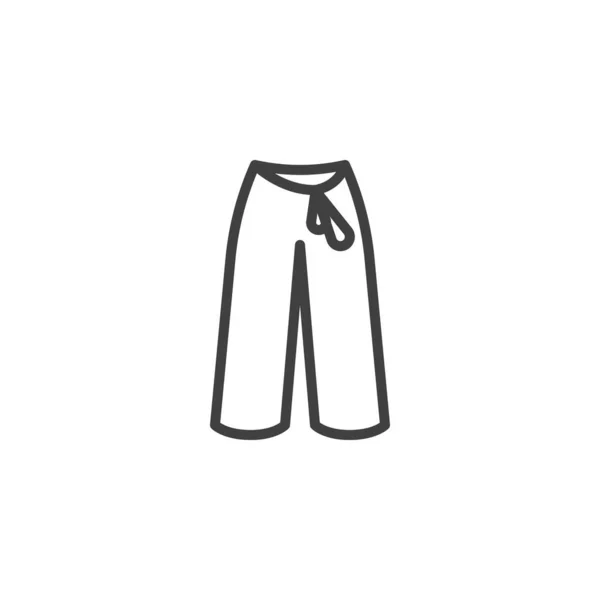 夏裤线图标 移动概念和网页设计的线性风格标志 裤子轮廓矢量图标 标识插图 矢量图形 — 图库矢量图片
