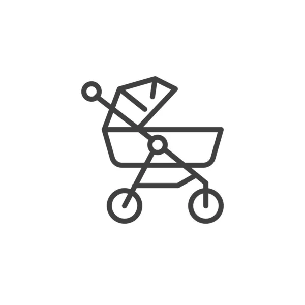 Baby Carriage Line Icon Linear Style Sign Mobile Concept Web — Stock Vector