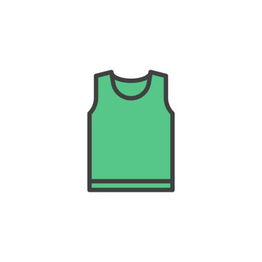 Kolsuz gömlek taslak simgesi, çizgi vektör işareti, beyaz üzerine izole edilmiş doğrusal renkli resim. Sembol, logo çizimi. Vektör grafikleri