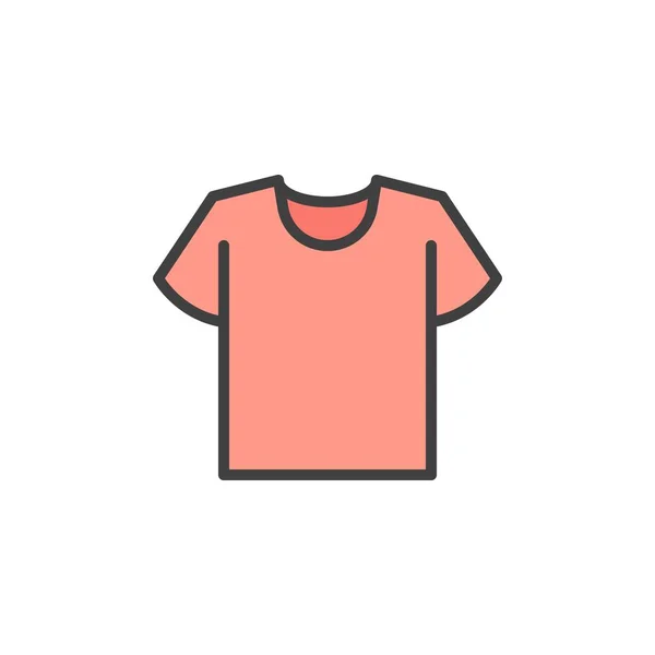 Shirt Rempli Icône Contour Signe Vectoriel Ligne Pictogramme Coloré Linéaire — Image vectorielle