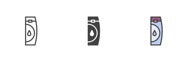 ヘアシャンプー異なるスタイルのアイコンセット グリフ 塗りつぶしのアウトラインのカラフルなバージョン アウトライン 塗りつぶしのベクトル記号 シンボル ロゴイラスト ベクトルグラフィックス — ストックベクタ