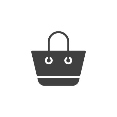 Yaz çuvalı vektör simgesi. Mobil konsept ve web tasarımı için düz tabela. Plaj çantası sembolü. Sembol, logo çizimi. Vektör grafikleri