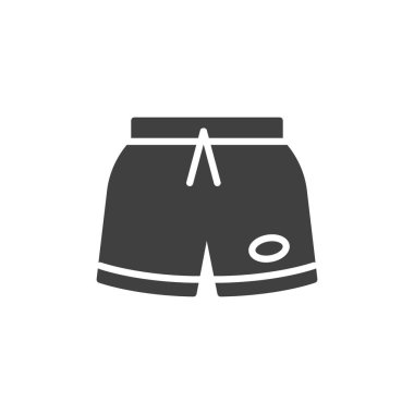 Yüzme şortu vektör simgesi. Mobil konsept ve web tasarımı için düz tabela. Spor şortu sembolü. Sembol, logo çizimi. Vektör grafikleri