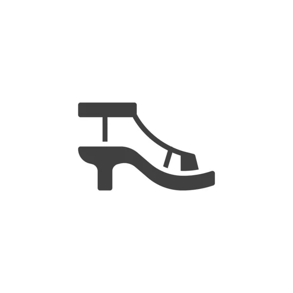ヒールサンダルのベクトルアイコン モバイルコンセプトとウェブデザインのための完全なフラット記号 女性のサンダルのグリフアイコン シンボル ロゴイラスト ベクトルグラフィックス — ストックベクタ