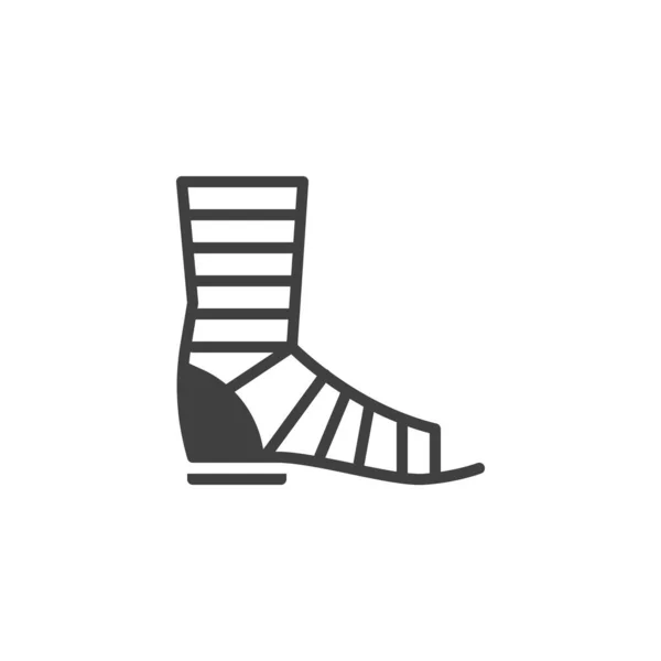 Ikon Vektor Sandal Gladiator Mengisi Tanda Datar Untuk Konsep Mobile - Stok Vektor