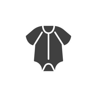 Bebek romper vektör simgesi. Mobil konsept ve web tasarımı için düz tabela. Tulum romper glyph simgesi. Sembol, logo çizimi. Vektör grafikleri
