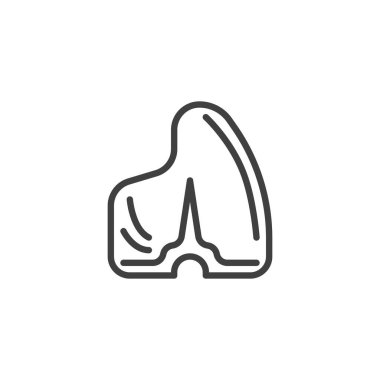 Biftek hattı ikonu. Mobil konsept ve web tasarımı için doğrusal biçim işareti. T-kemikli biftek taslak vektör ikonu. Sembol, logo çizimi. Vektör grafikleri