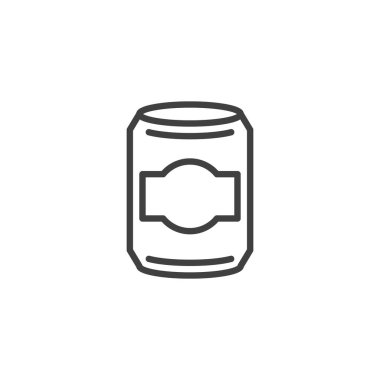 Soda içme hattı ikonu. Mobil konsept ve web tasarımı için doğrusal biçim işareti. Soda kutusu vektör simgesini özetliyor. Sembol, logo çizimi. Vektör grafikleri