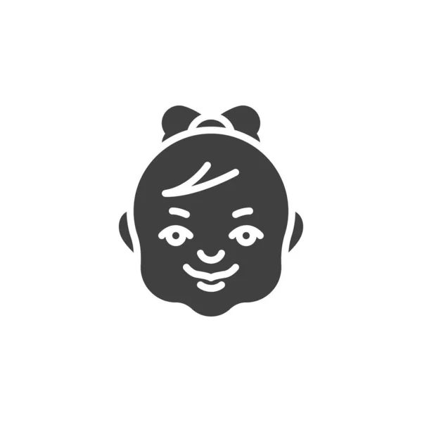 赤ちゃんの女の子のベクトルのアイコン モバイルコンセプトとウェブデザインのための完全なフラット記号 赤ちゃんの顔のグリフアイコン シンボル ロゴイラスト ベクトルグラフィックス — ストックベクタ
