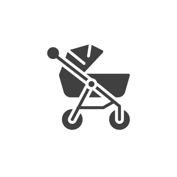 Ícone Vetor Carrinho Bebê Sinal Plano Cheio Para Conceito Móvel — Vetor de Stock