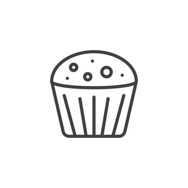 Muffinzeilen Symbol Lineares Stilschild Für Mobiles Konzept Und Webdesign Schokoladenkuchen — Stockvektor