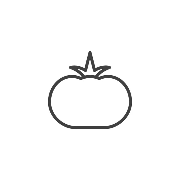 トマトラインのアイコン モバイルコンセプトとウェブデザインのためのリニアスタイルのサイン トマトの葉の輪郭ベクトルアイコン シンボル ロゴイラスト ベクトルグラフィックス — ストックベクタ