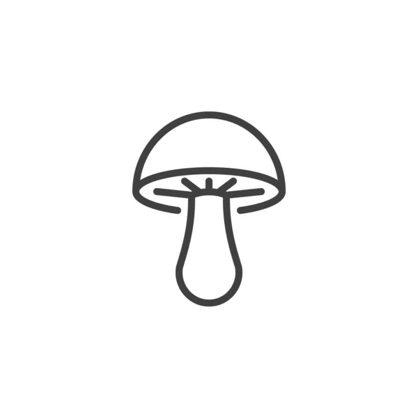 キノコのアイコン モバイルコンセプトとウェブデザインのためのリニアスタイルのサイン キノコの輪郭ベクトルアイコン シンボル ロゴイラスト ベクトルグラフィックス — ストックベクタ