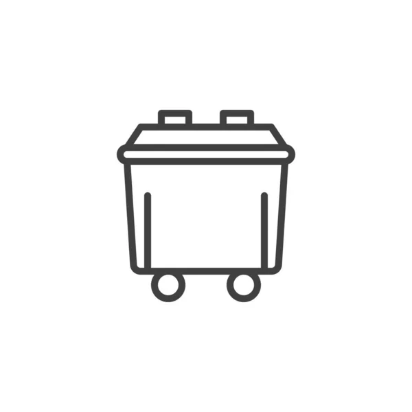 Afvalcontainer Lijn Pictogram Lineair Stijlteken Voor Mobiel Concept Webdesign Wheelie — Stockvector