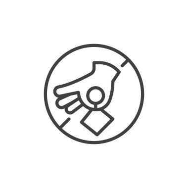 Çöp satırı simgesini atmayın. Mobil konsept ve web tasarımı için doğrusal biçim işareti. Yasaklama işaretini temiz tut. Vektör simgesi. Sembol, logo çizimi. Vektör grafikleri