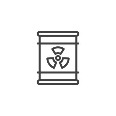 Atık varil hattı simgesi. Mobil konsept ve web tasarımı için doğrusal biçim işareti. Geri dönüşüm namlusu çizgisi vektör simgesi. Sembol, logo çizimi. Vektör grafikleri