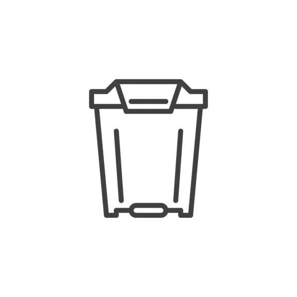 ゴミ箱のラインアイコン モバイルコンセプトとウェブデザインのためのリニアスタイルのサイン ガベージビンアウトラインベクトルアイコン シンボル ロゴイラスト ベクトルグラフィックス — ストックベクタ