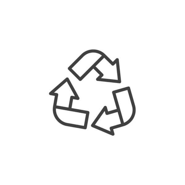 Recycle Zeichenzeichensymbol Lineares Stilschild Für Mobiles Konzept Und Webdesign Verwenden — Stockvektor