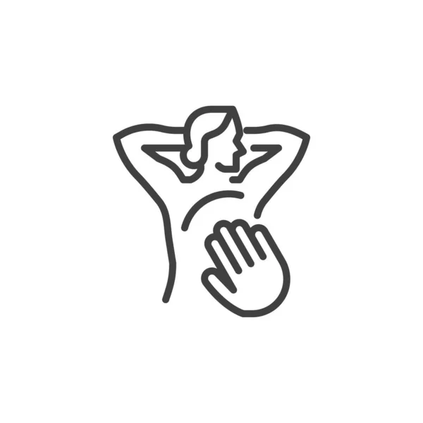 Значок Линии Массажа Спины Знак Стиля Мобильной Концепции Веб Дизайна — стоковый вектор