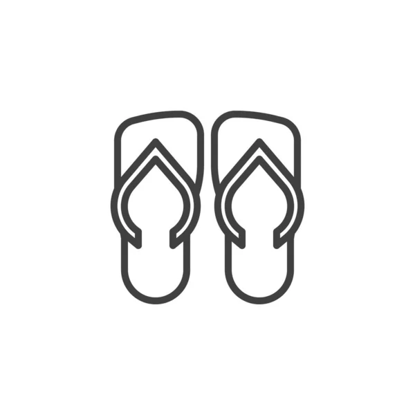 反転フロップラインアイコン モバイルコンセプトとウェブデザインのためのリニアスタイルのサイン 夏のサンダルアウトラインベクトルアイコン シンボル ロゴイラスト ベクトルグラフィックス — ストックベクタ