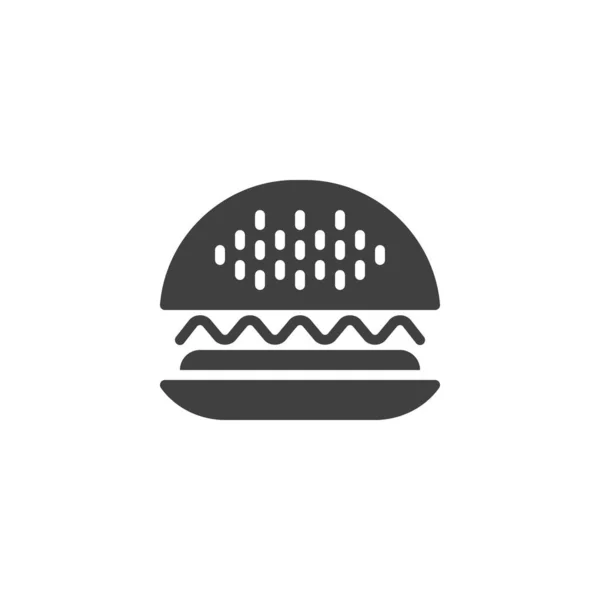 汉堡矢量图标 填写了移动概念和网页设计的平面标志 汉堡字形图标 快餐符号 标志图解 矢量图形 — 图库矢量图片