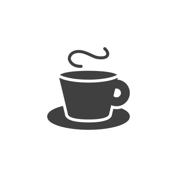 Иконка Вектора Кружки Горячего Кофе Заполненный Плоский Знак Мобильной Концепции — стоковый вектор