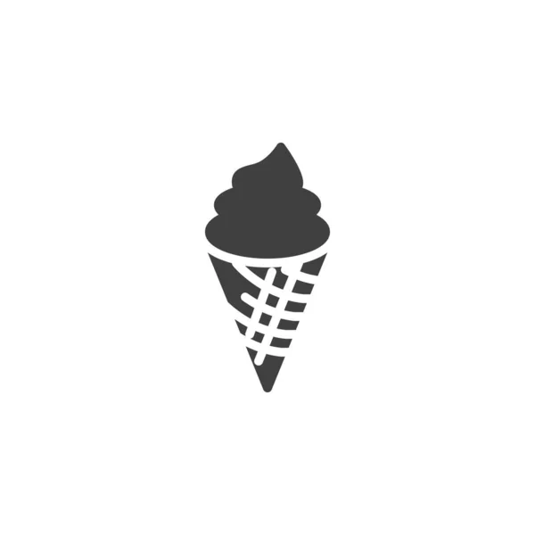 Ice Cream Cone Vector Icon Filled Flat Sign Mobile Concept — Stock Vector