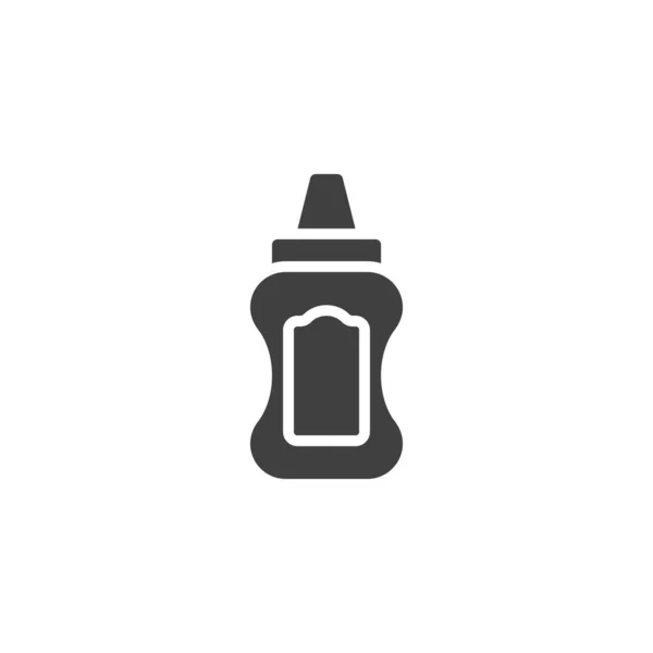 Ketchup Fles Vector Icoon Gevuld Plat Bord Voor Mobiel Concept — Stockvector