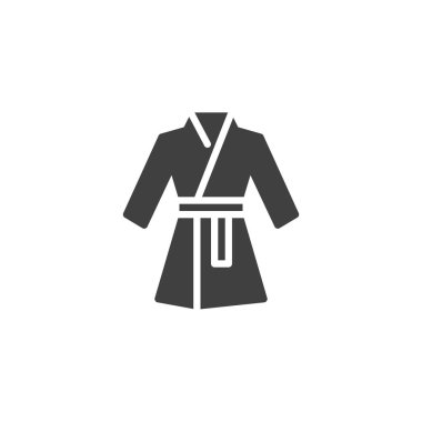 Bornoz vektör simgesi. Mobil konsept ve web tasarımı için düz tabela. Spa bornoz simgesi. Sembol, logo çizimi. Vektör grafikleri